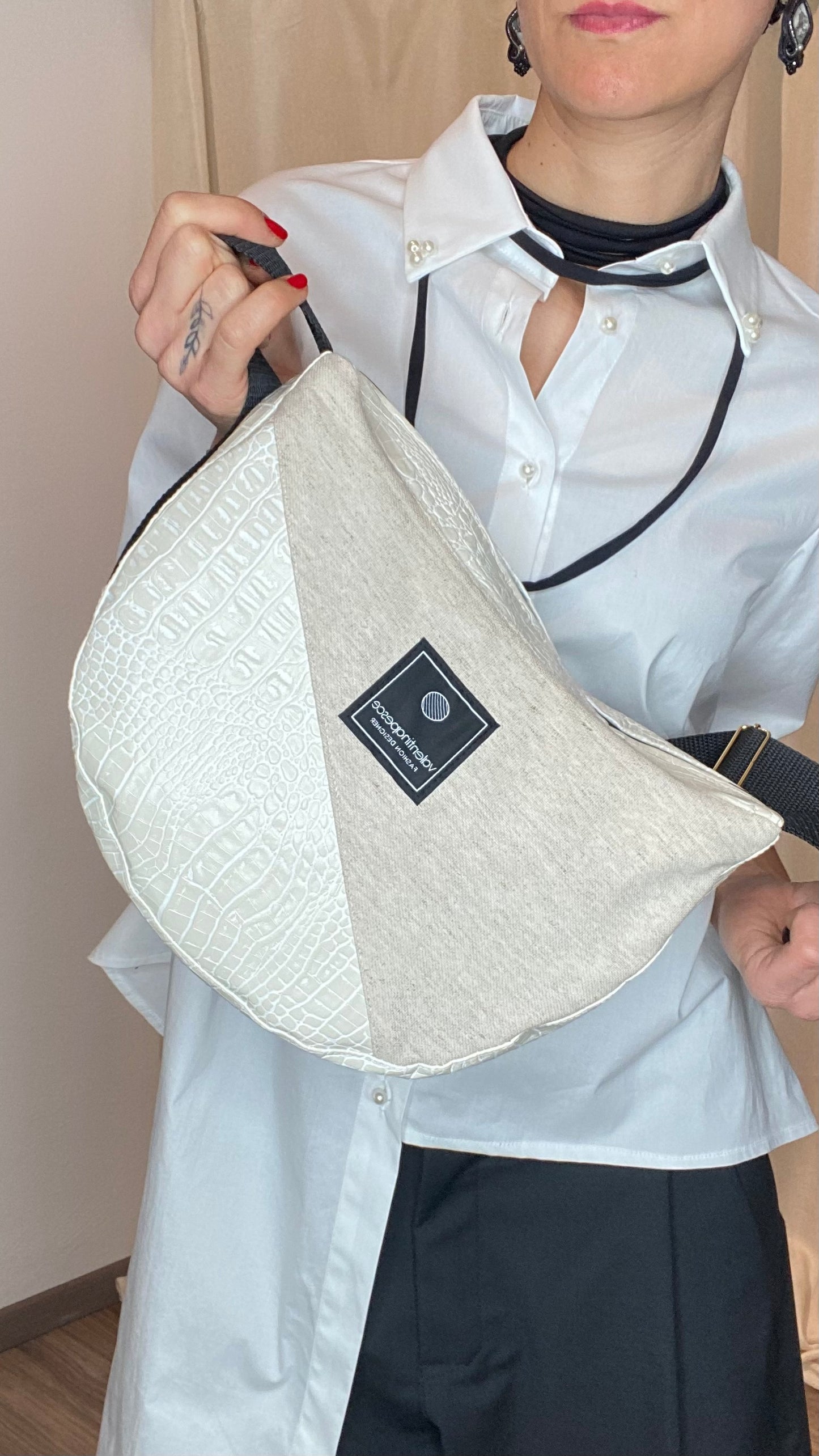 Borsa Cream Luna piccola
