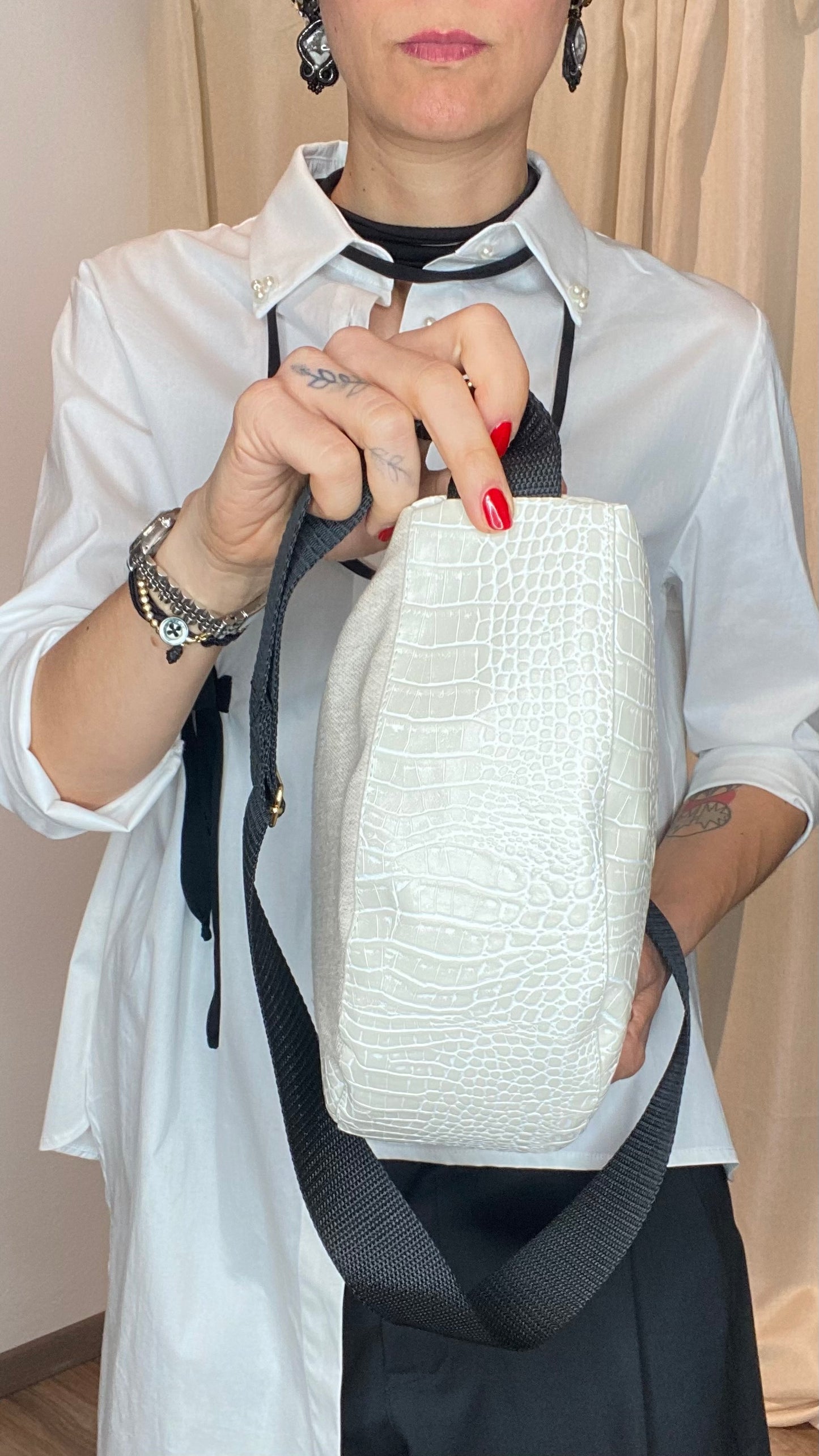 Borsa Cream Luna piccola